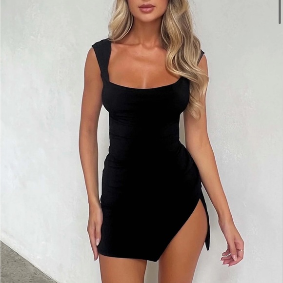 Tiger Mist Dresses & Skirts - Joslin Mini Dress // Waist Cinching // Open Back // High Slit // Small